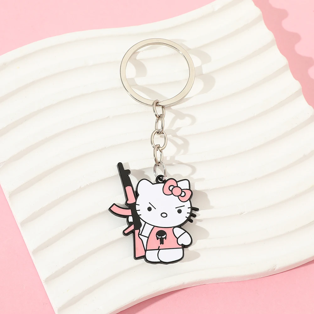 Sanrio HelloKitty Keychain Fashion Cartoon Anime KT Cat Pendant Backpacking Travel Accessories Cute Kitty Pendant Keychain Gifts