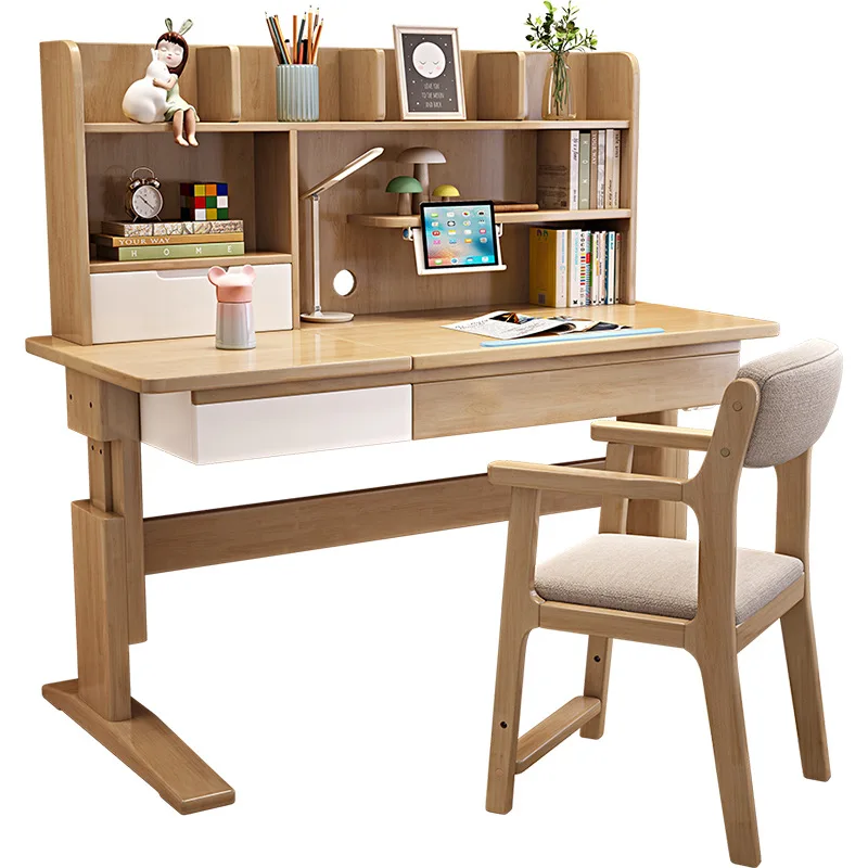

Student desk, liftable, all solid wood writing set