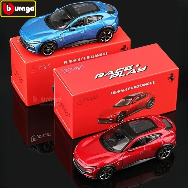 Bburago 1:64 Ferrari Fuv Original em Liga Metálica, Mini Carro Esportivo Purosangue, Modelo 296 Gtb, Brinquedo para Presente de Aniversário