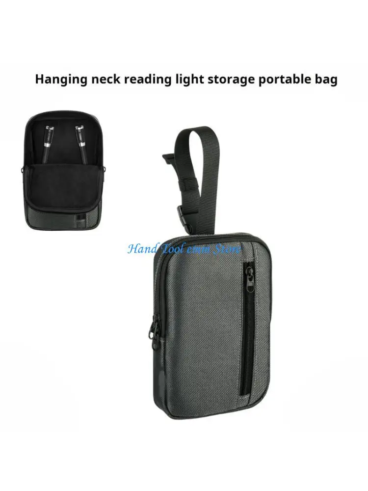 H37F Travel For Neckband Earphones And Reading Lights Double Zippers Secure Bag