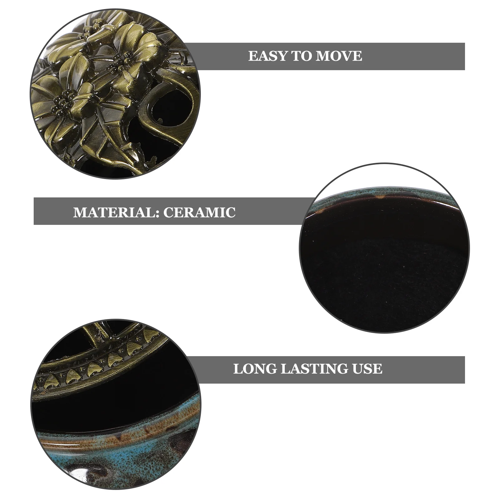 

Cone Incense Burner Ceramic Blue Ash Tray Bowl Alloy Holder Traditional 3-Leg Stable Base for Incense Stick Cone Coil