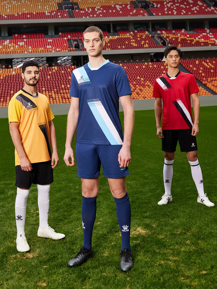 Kelme Soccer Jersey Set Custom Football Uniform With Round Neck Gradient Color Jersey, New Adult Game Training Jersey