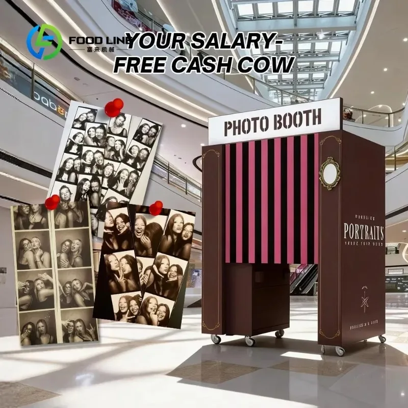 Customized Photo Booth Cabin Support Multi-Language & Custom Pattern with Instant Printer for Expo Brand Pop-up Store Event