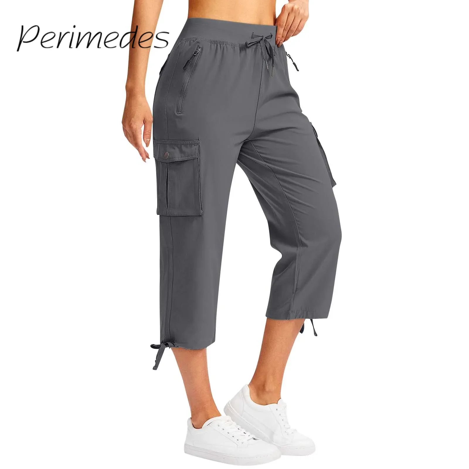 Women'S Cargo Capris With Six Pockets Lightweight Quick Dry Pants Slim-Fit Outdoor 2024 Travel Casual Comfy Summer New Pants