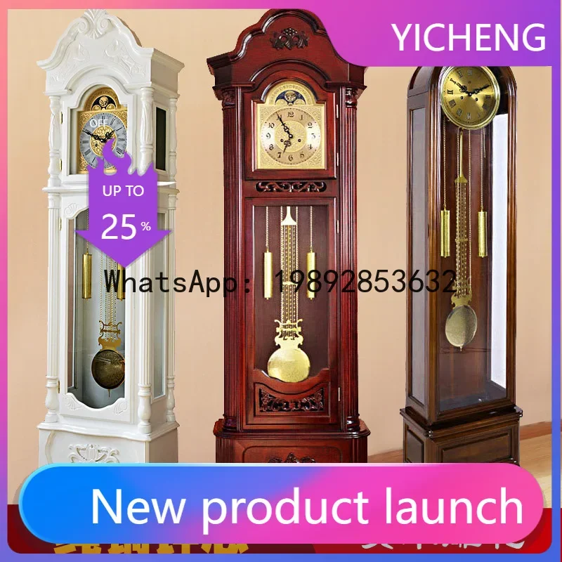 floor clock living room clock solid wood clock time telling carved polaris mechanical chinoiserie floor