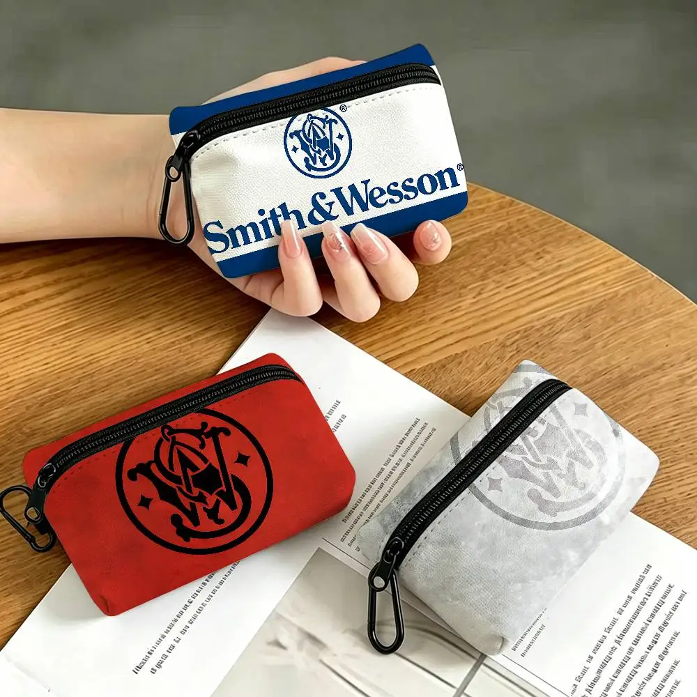 GUN Smith Wesson Waterproof Oxford Cloth Zipper Wallet Portable Hanging Small Coin Purse For Travel