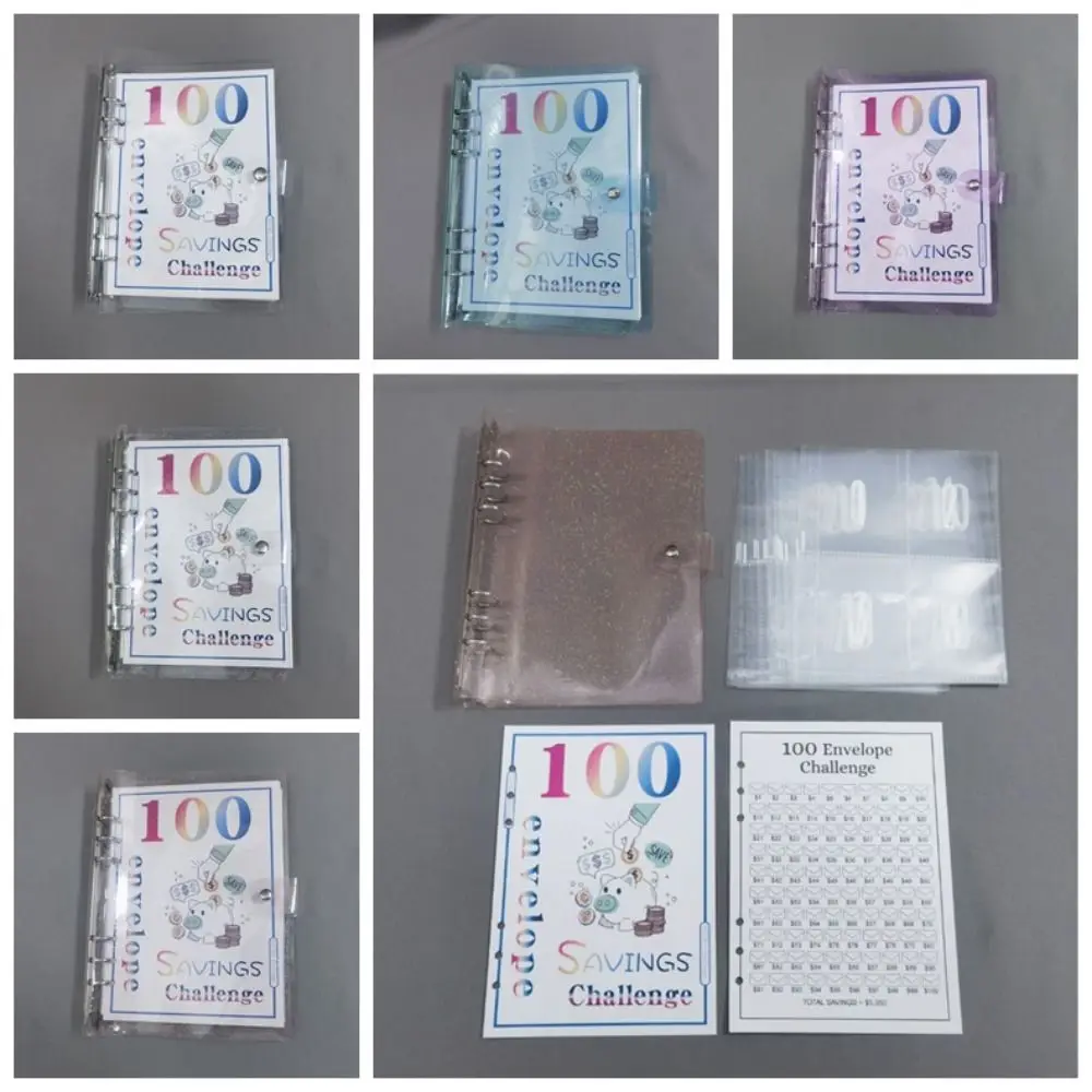 

Financial Management 100 Envelope Savings Challenge Loose-Leaf Cherry Blossom 100 Envelope Challenge Binder Sparkling PVC