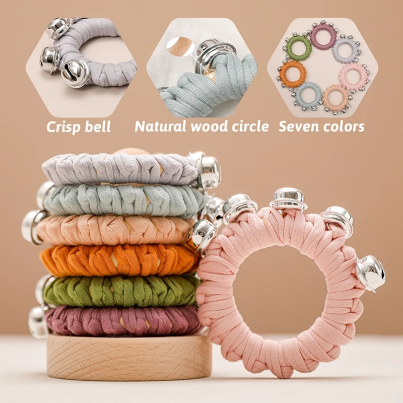 1 PC ของเล่นเด็ก Rattle ไม้ Teether โครเชต์รูปแบบหนู Bell Rattle Baby Gym มือถือ Rattles ของเล่นเพื่อการศึกษาทารกแรกเกิดของเล่นของขวัญ