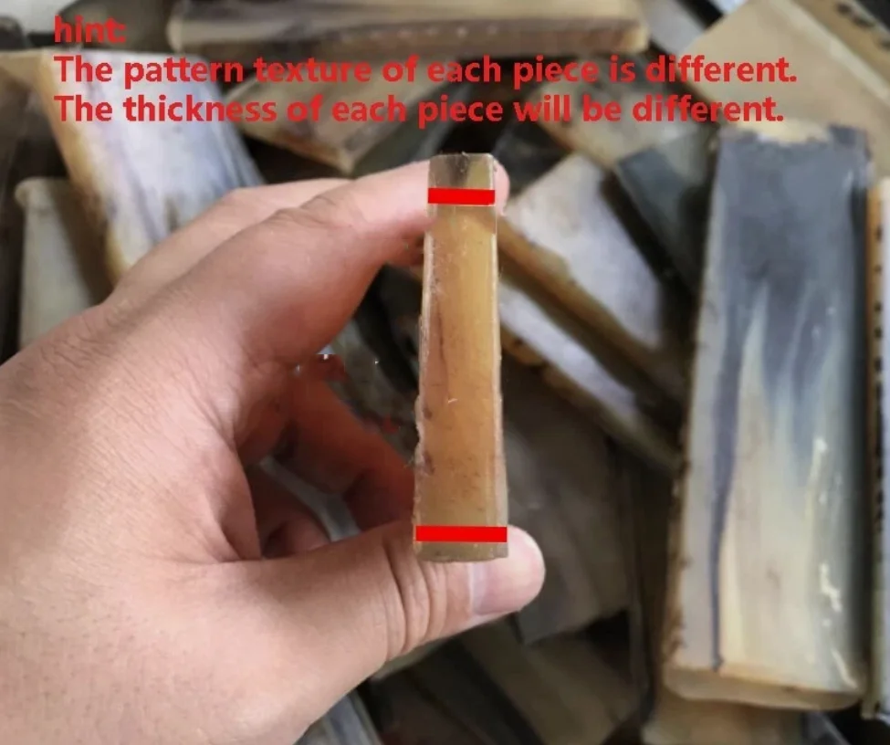 1Pc Natural Flower Sheep Horn Sheet Knife Blanks Plate Scales DIYHandle Material