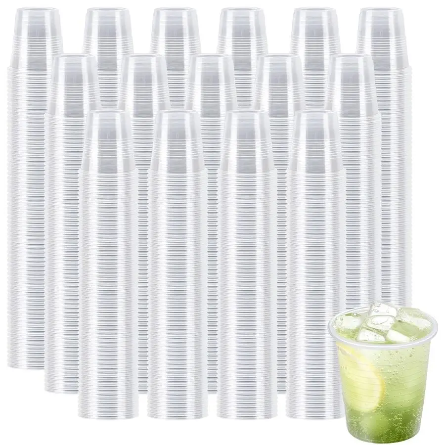 

Pack 3 oz Plastic Cups, Clear Disposable Plastic Cups Bulk, Small Mouthwash Cup, Cold Drinking Cup for Travel, Bathroom, Home, P