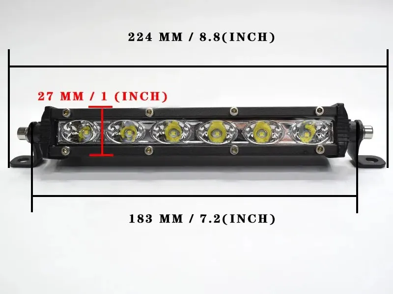 7 Inch LED Light Bar Car Off Road Moto Work Lamp 30W Slim Single Row Spot Mini Truck Automobile 12V 24V