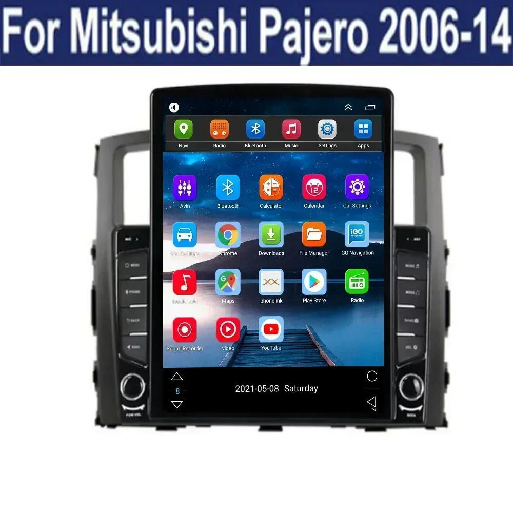 9,7 "Android 13 Für Mitsubishi Pajero 93/V97 2007 2008-2019 Tesla Typ Auto Radio Multimedia Video Player navigation GPS RDS