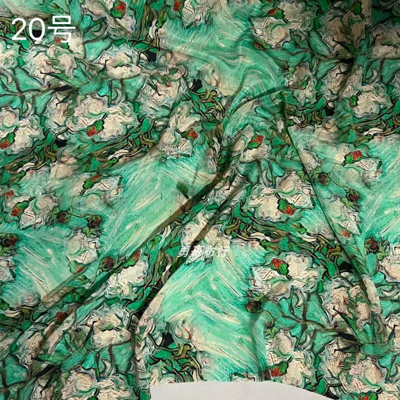 

Double Zou Silk Floral Fabric Smooth Cool Summer Dress Shirt Sling Shawl