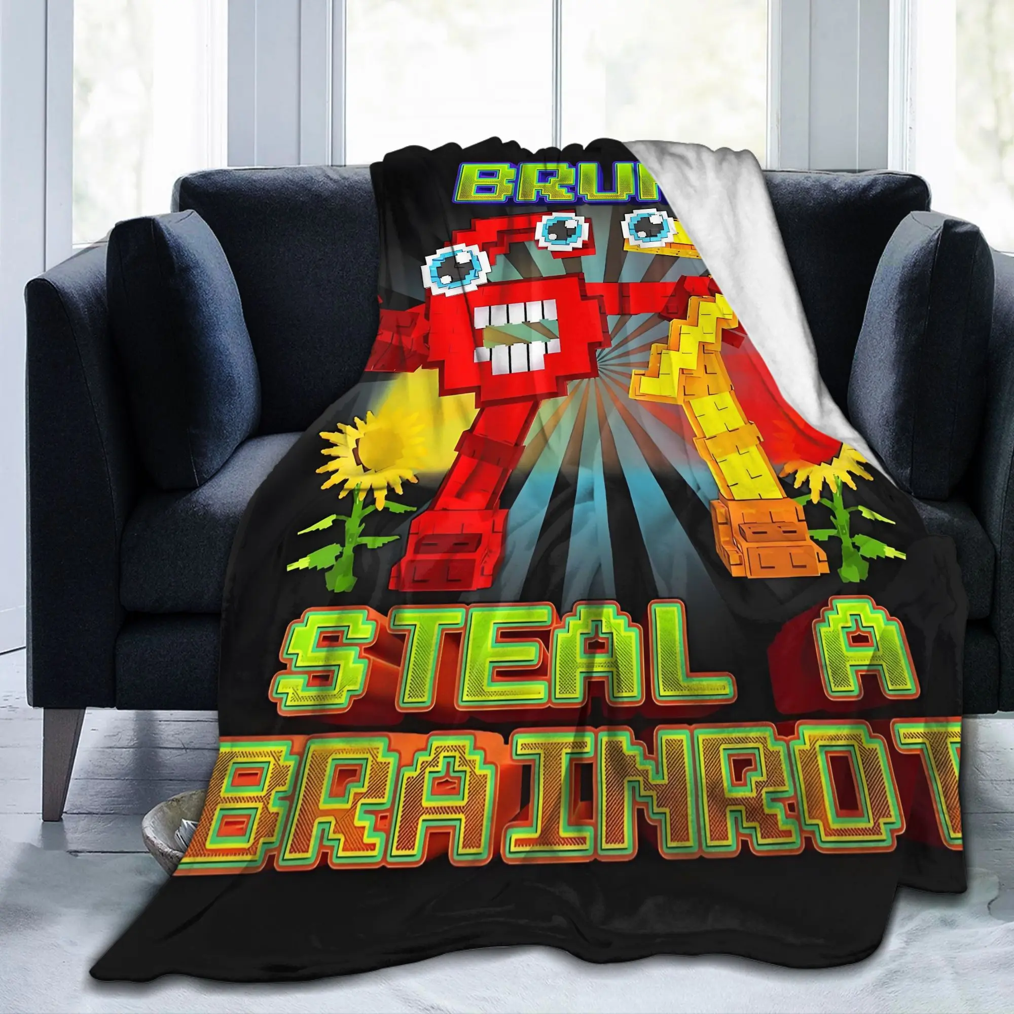 Custom Brainrot  Six Seven 6-7  Blankets Warm Flannel Bruh Secret  Throw Blanket for Bedding Couch Quilt
