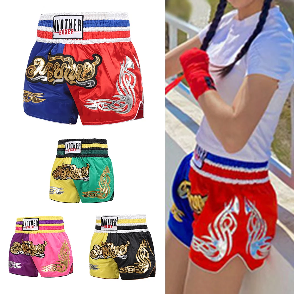

Unisex Boxing Shorts MMA Muay Thai Training Trunks Fitness Shorts For Adults Embroidery Kick Boxing Trunks Sportswear