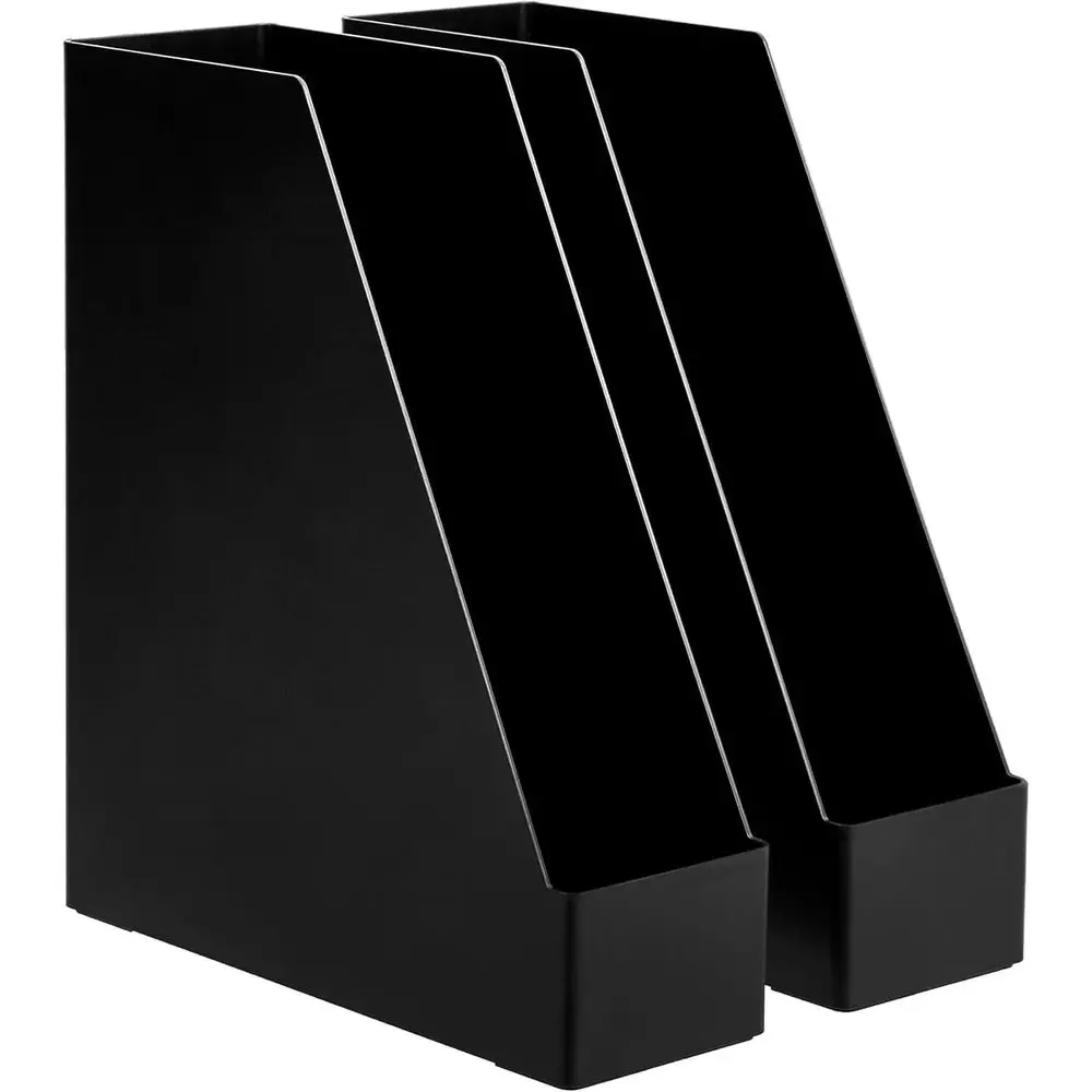 

Desk Organizer Magazine Rack and File Holder, Black, 2-Pack