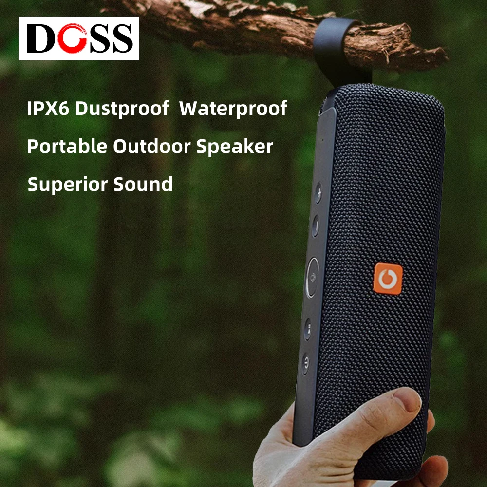 DOSS Wireless Bluetooth Speaker E-go II Outdoor IPX6 Waterproof Portable Sound Box 12W Superior Stereo Sound and Bass Speakers