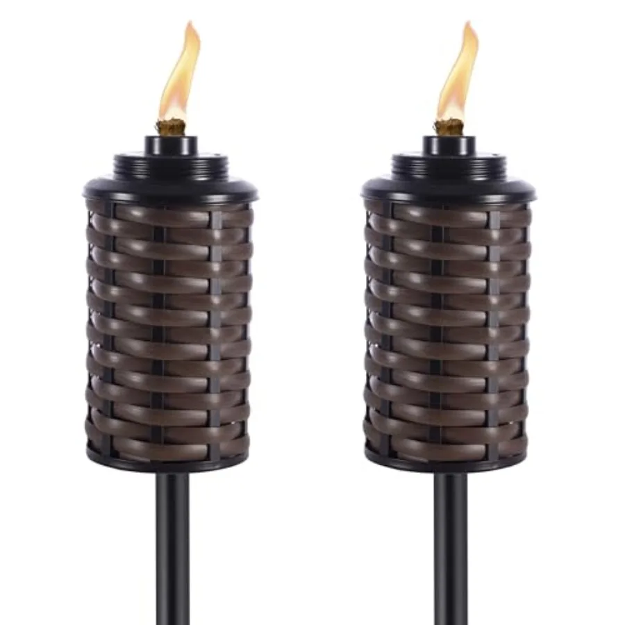 

Brand Easy Install Bali Brown 65 Inch Torch Outdoor Decorative Lighting for Lawn Patio Backyard Bamboo Wrapped Torch 2 - Pack 1