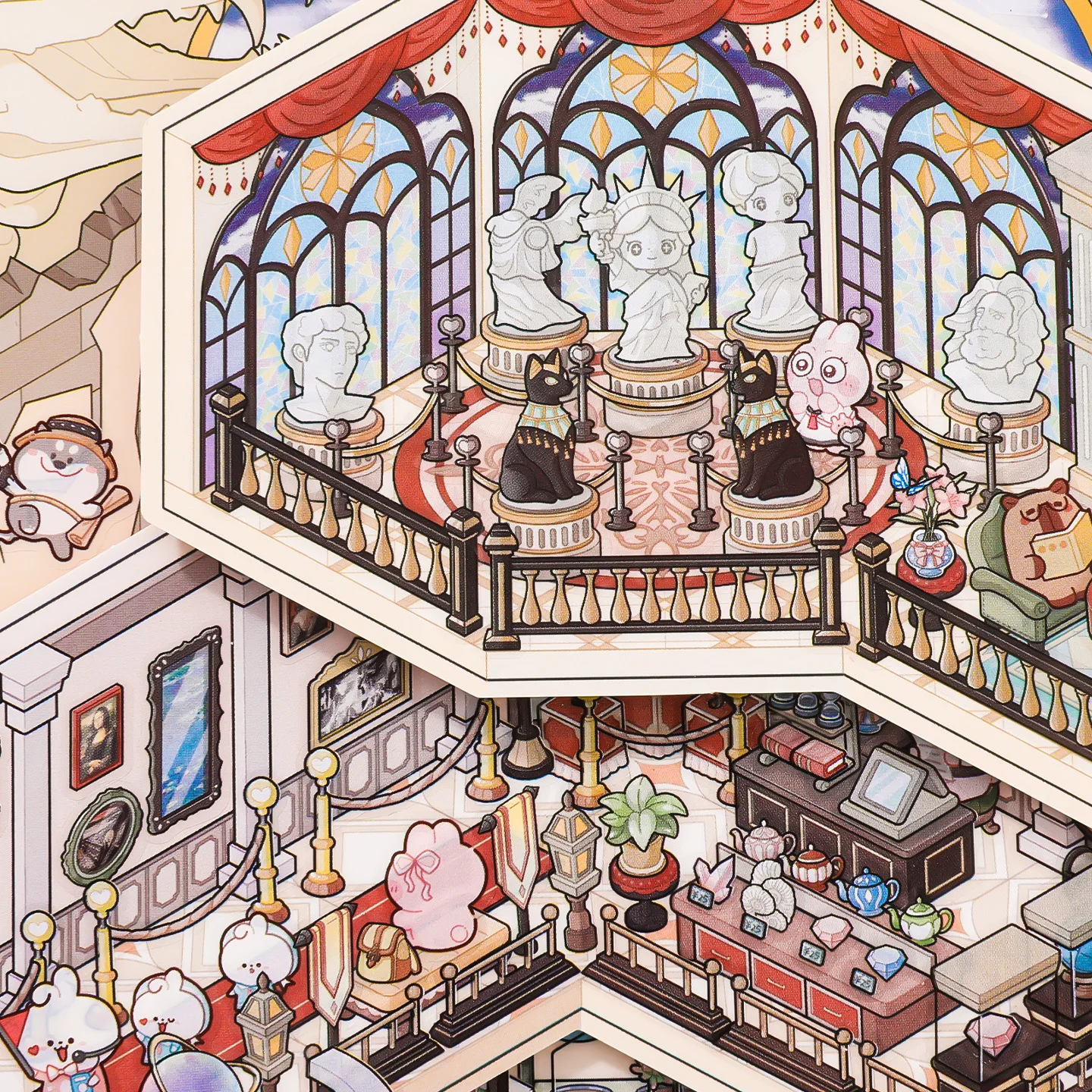 

Kawaii cartoon character 3D Art Museum Landscape Sticker DIY Pocket Cabin Scene Christmas gifts ﻿ ﻿