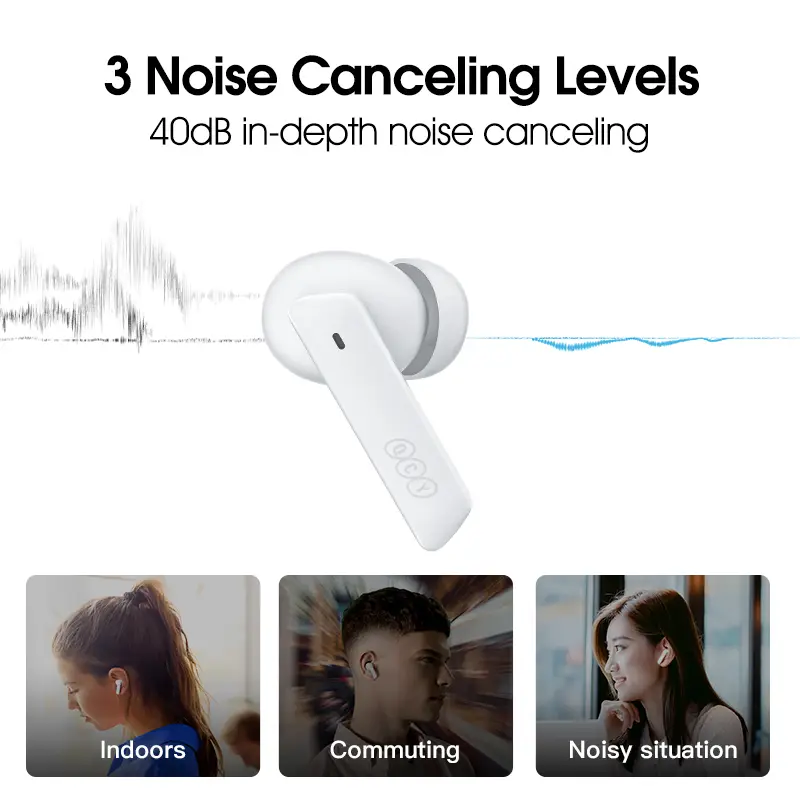 QCY HT05 Melobuds ANC Wireless Bluetooth Earbuds BH21HT05A 40dB 6 Mic AI-Enhanced Calls Transparency App for Custom EQ 30H - 3