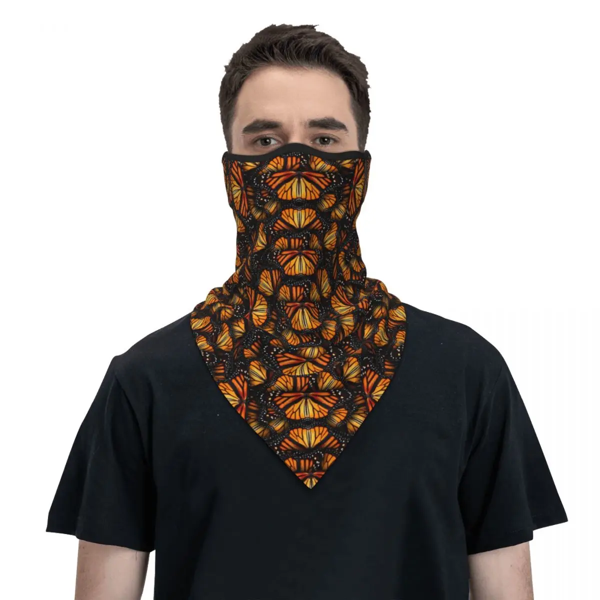 Monos de mariposas monarca naranja cuello polaina mujeres hombres a prueba de viento invierno Bandana bufanda para esquí