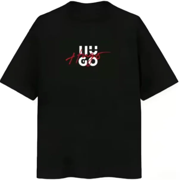 2026 Men's Oversized T Shirt Simple Handwriting Letter Graphic Print Short Sleeve Cotton Unisex Tee