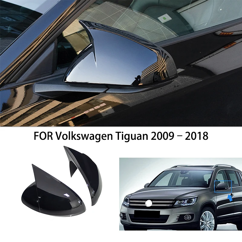 

Car accessories FIT For Volkswagen Tiguan 2009–2018 black Carbon Fiber ABS Side Rearview Mirror Cover Trim