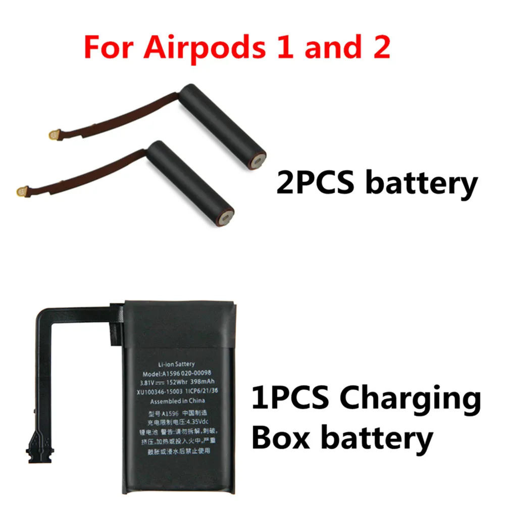 Battery For airpods 1st 2nd 3nd A1604 A1602 A1938 A1523 A1596 A1722 A2032 A2031 air pods Pro 1 2 3 Wireless Headset Charging Box