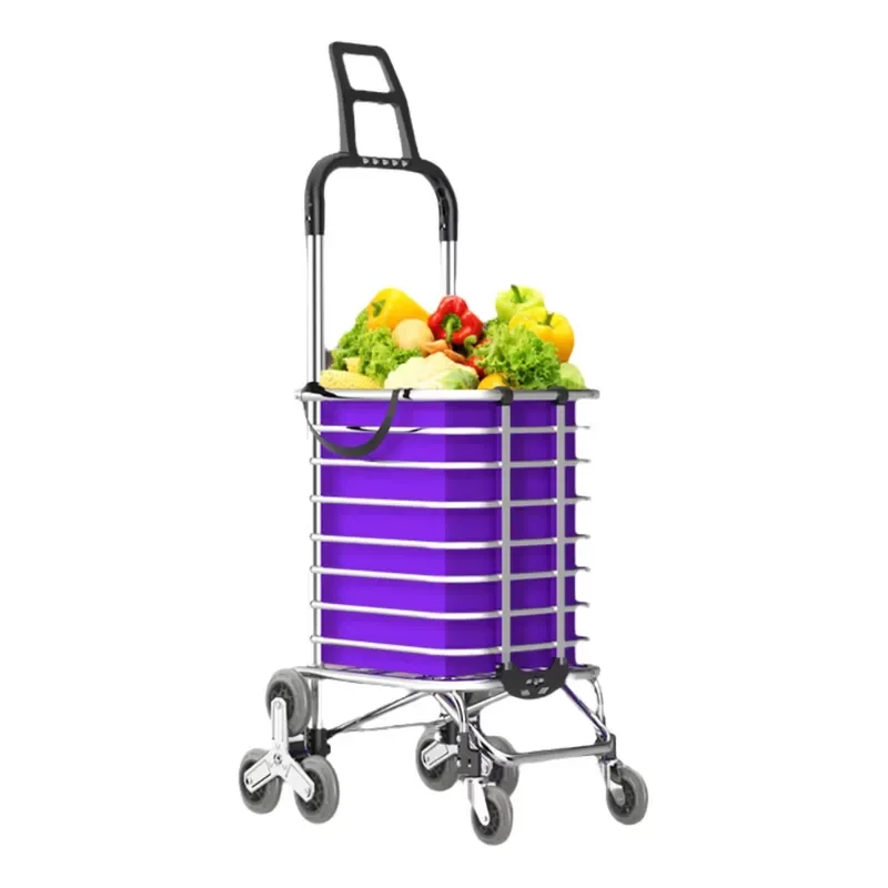 Folding Aluminum Shopping Cart 35Ltr Foldable Trolley 40KG Capacity 8-Wheel OEM Tools Storage