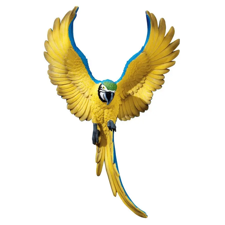 

Toscano Flapping Macaw Bird Tropical Decor Wall Sculpture, 16 Inch, Polyresin, Full Color