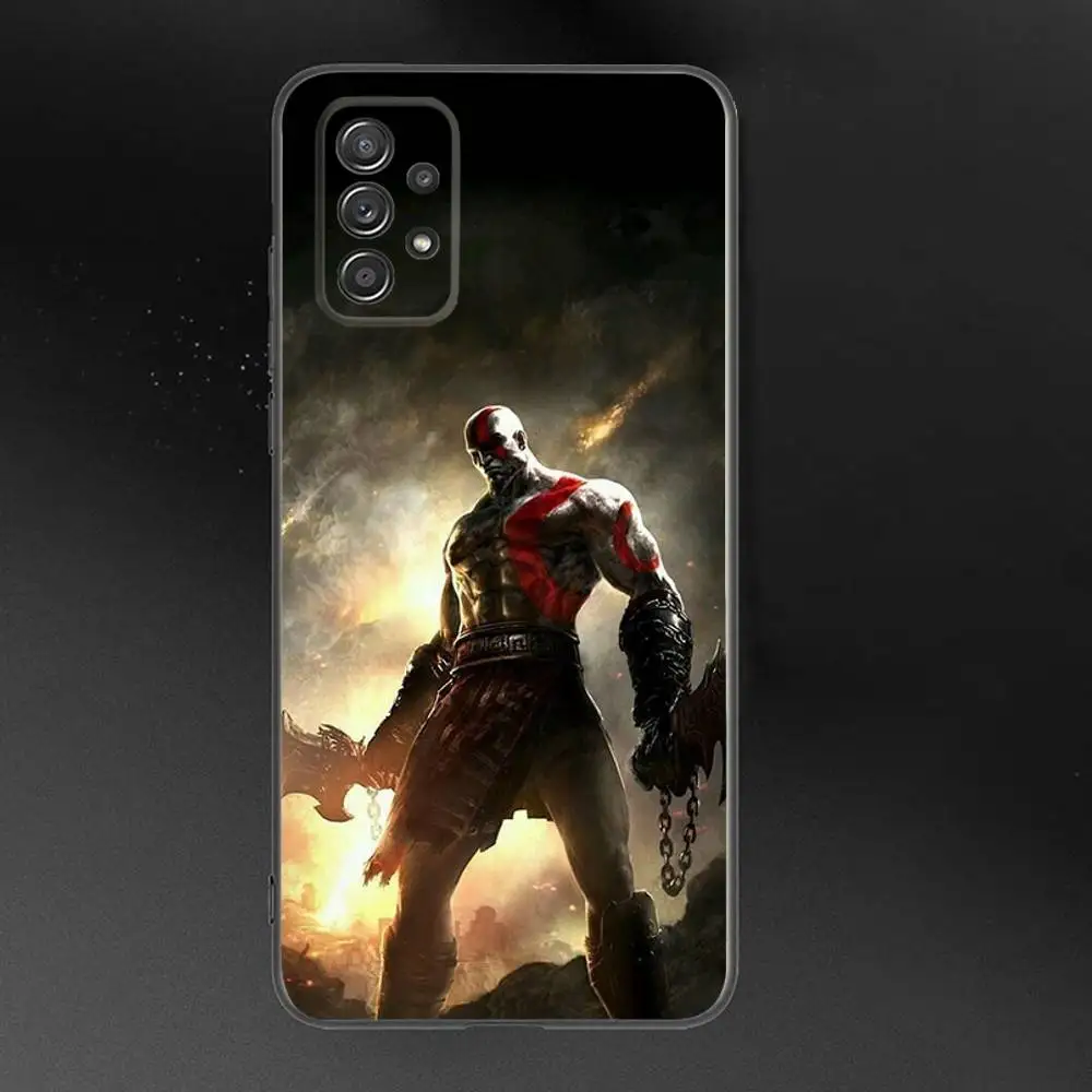 حافظة هاتف G-God of W-War Kratos لهاتف سامسونج جالاكسي A 91,80,73,72,71,53,52,51,22,5G غطاء أسود ناعم مقاوم للصدمات