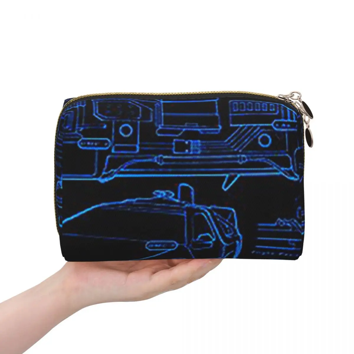 DeLorean Time Machine Back To The Future Women Cosmetic Bag Travel Makeup Organizer Pouch Toiletry Storage Dopp Kit Box