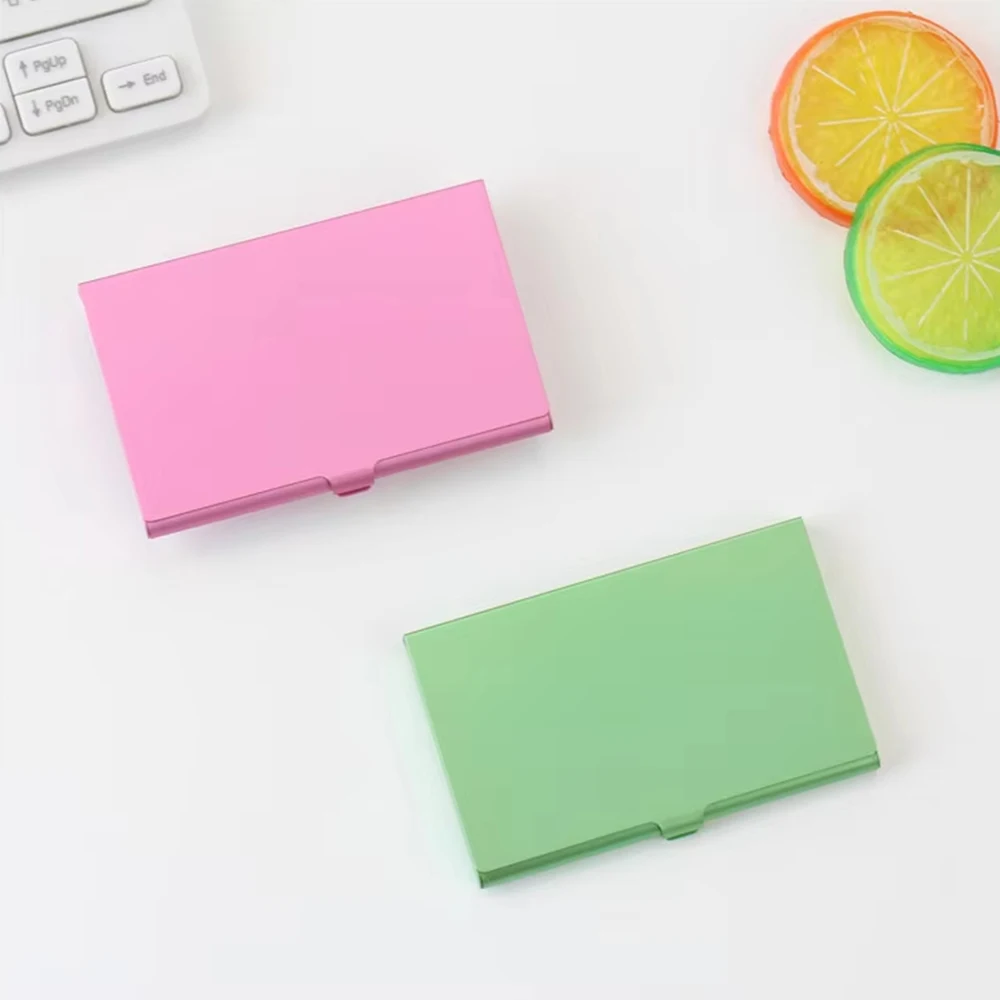 1PCS Business Aluminum Alloy Business Card Box Portable and Portable Credit Card Box Colorful Metal Small Business Card Holder