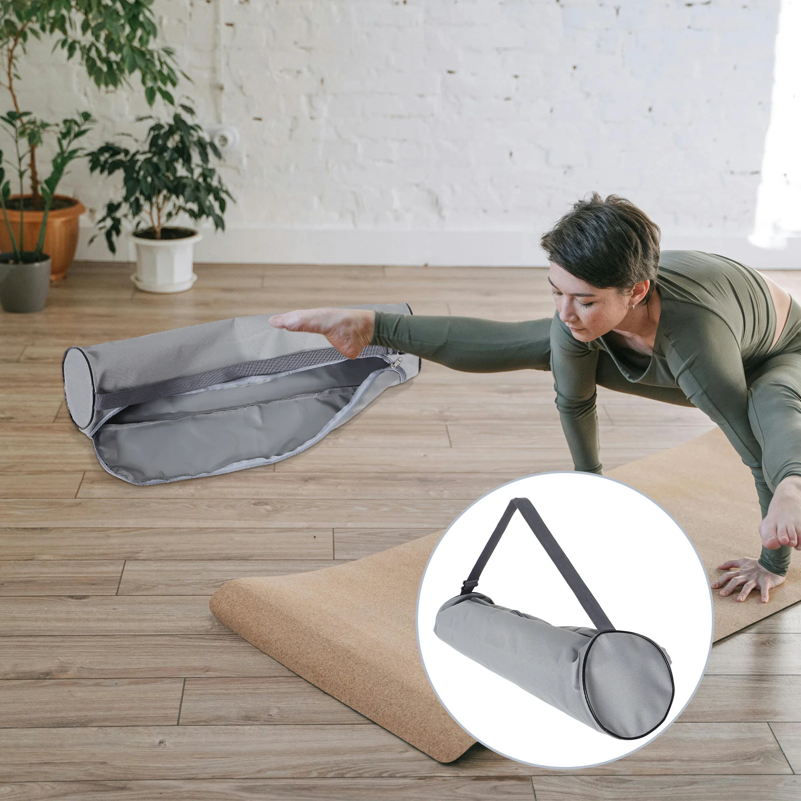 

Yoga Mat Tote Bags with Full Zip Closure Heavy Duty Oxford Fabric Portable Carrier for Wet Dry Mats Ideal for Beach