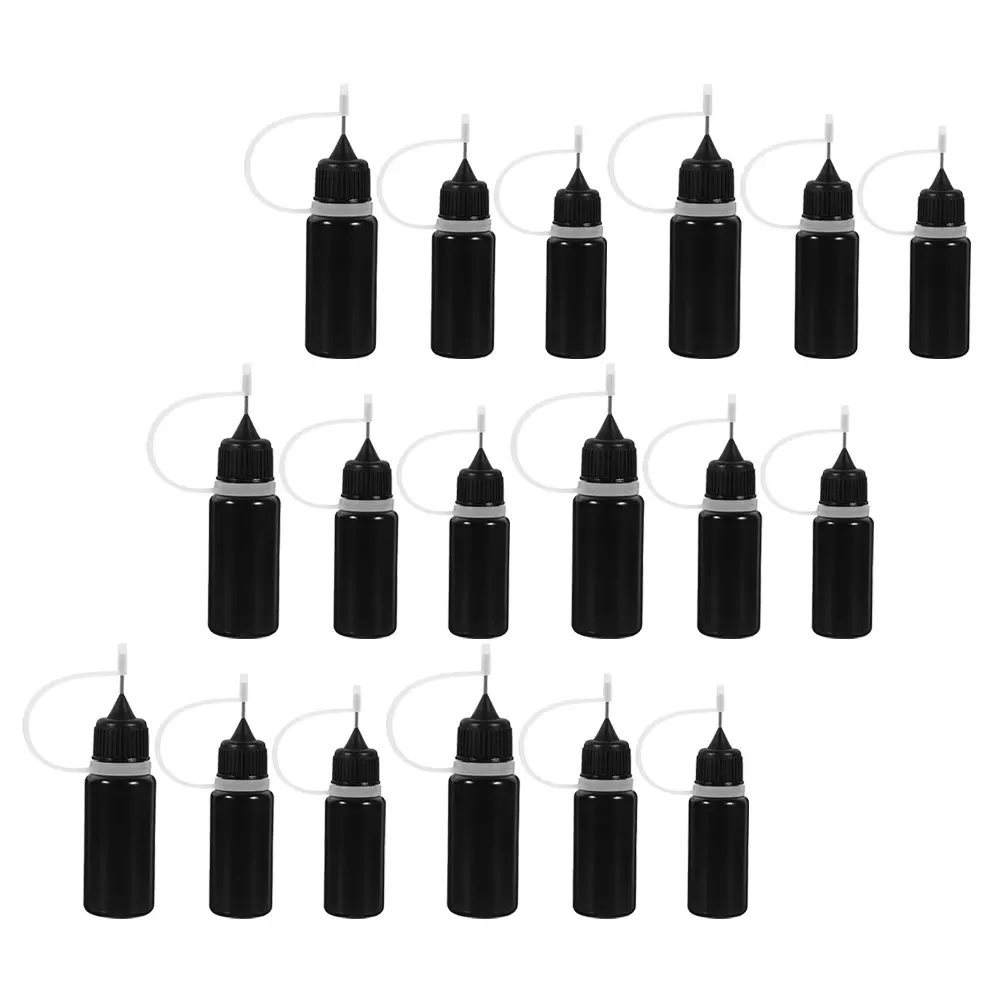 

30 Pcs Bottles Glue Water Bottling Applicators Mini Liquid Fine Tip Black with Tips