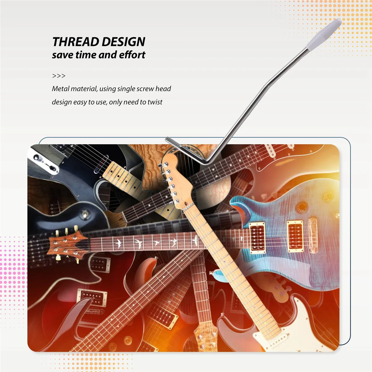 New Silver 5.0Mm Rocker Tremolo Arm Vibrato Steel Lever For Electric Guitar Instruments