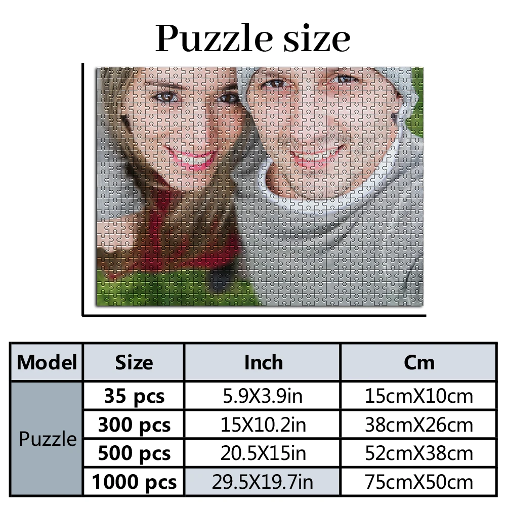 35/300/500/1000pcs Personalized Custom Photo Puzzle Couple Photos Puzzle Ideal Gifts for Him Her Family Friends Children