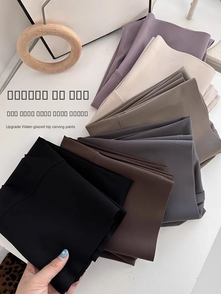 

Ultra-Thin Women's Yoga Pants High-Waist Tight Summer ark Skin Pants Outdoor Wearable Egg-aped No-Tead Base Layer