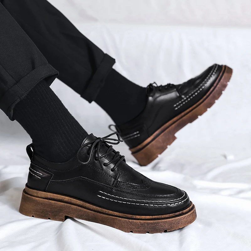 

British Style Brogue Formal Shoes Men Retro Black Men's Leather Shoes Designer Oxford Shoes Man Social Shoe sapatos masculinos