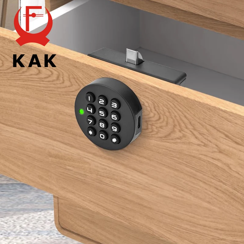 KAK Passwortschloss Schubladenschloss Diebstahlsicherer Mini-Code-Schließfach Kleiderschrank Turnhalle Schrank Elektrisches intelligentes Türschloss Aktenschrank-Hardware