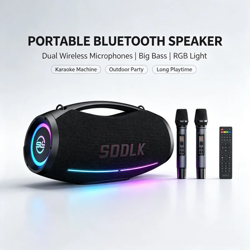 SODLK S1615 Pro Outdoor Bluetooth Party Speaker 500W Karaoke Boombox Remote Control Dynamic RGB Lighting TWS Stereo Deep Bass