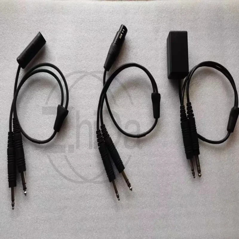 Aviation Headset Adapter Cable Fixed Wing Dual Plug To Helicopter Connector 0.3m Customizable