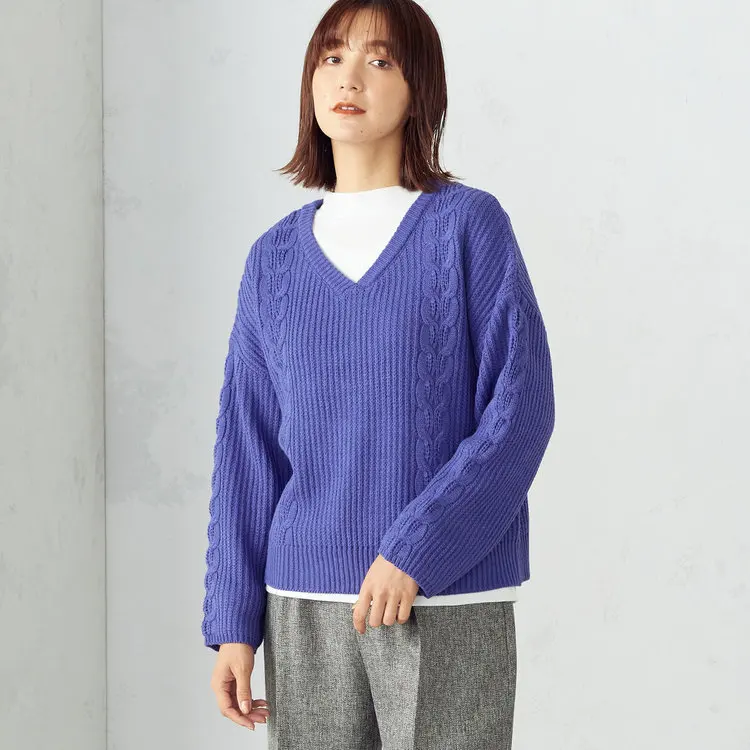 

Long Sve Knitted Sweater V Ne Commute Sle Front Ba Two Ways Wearout Patterned Knitwear Regular Length Polyester