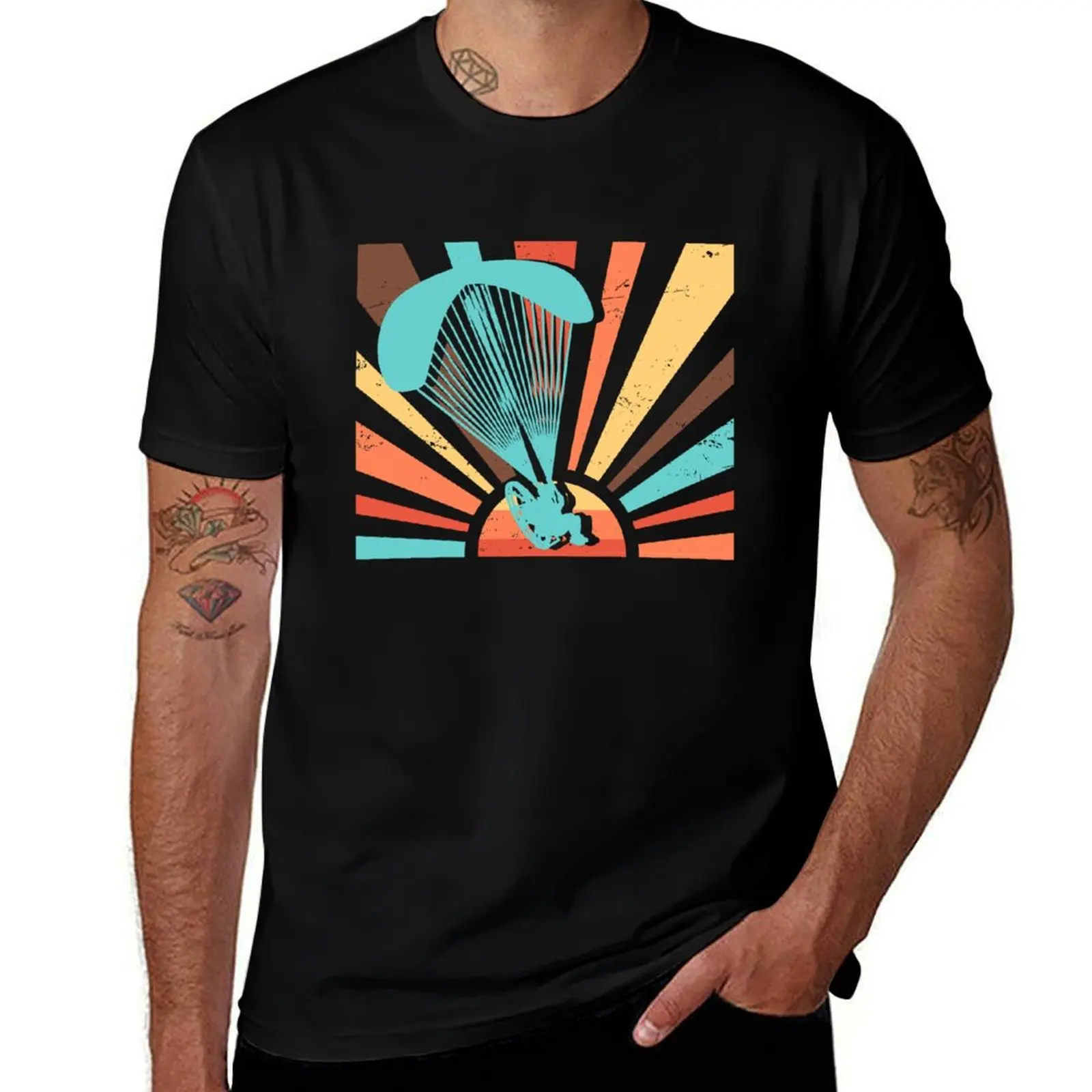 Vintage Paramotoring Retro Paramotor PPG Parachuting Pilot T-Shirt Lightweight Casual Summer T-Shirt