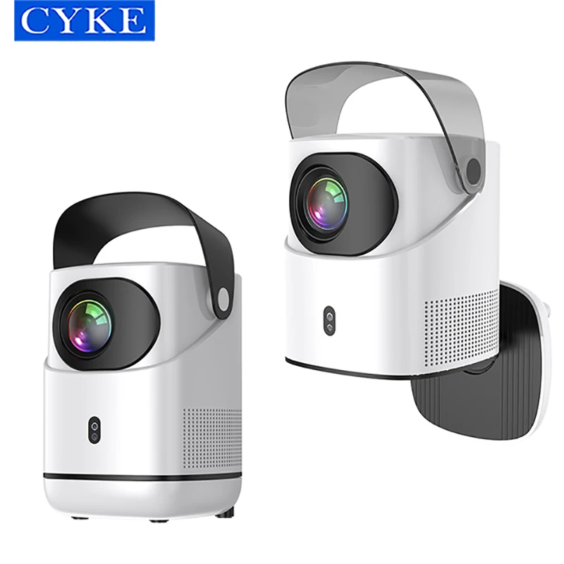 CYKE Portable Android Projector 1080p Support 4K for Home Theater Support HDMI, USB, PC, TV Box WiFi and Bluetooth