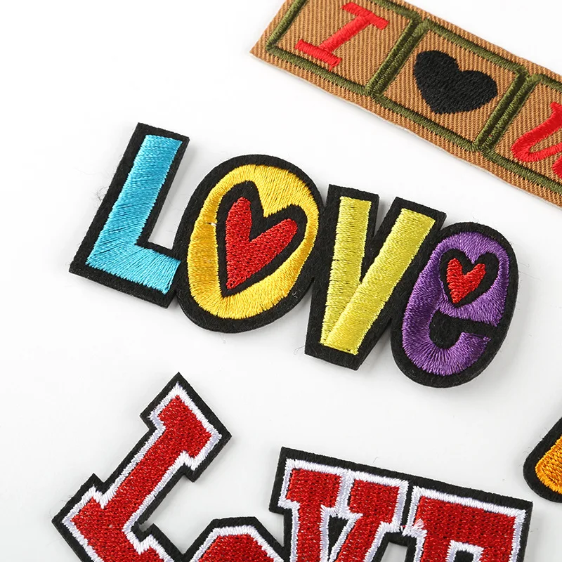 Personality Letter LOVE Patch For Clothing Embroidery Sew Punk Rock Style Apparel Applique DIY Iron On Patch For Clothing Badge