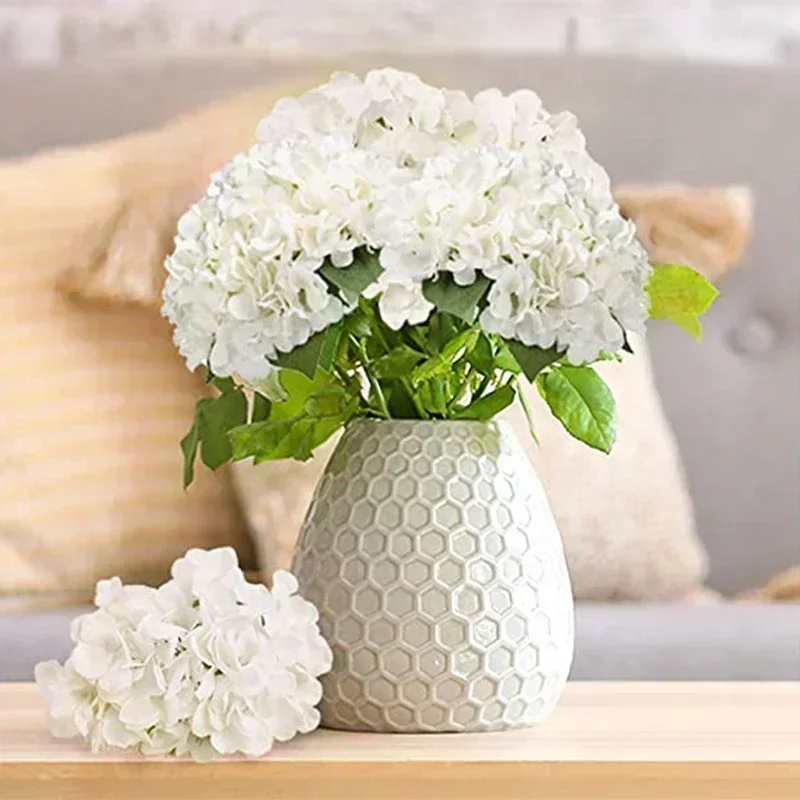 50 PCS Artificial Hydrangea Flowers Silk Hydrangea Heads for Wedding