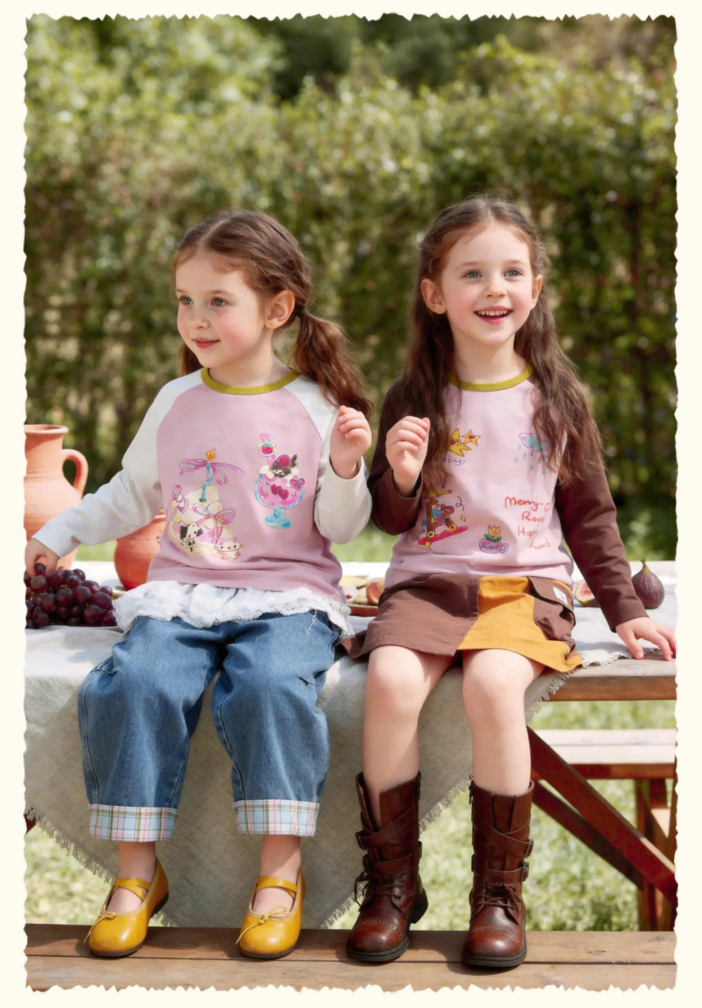 Amila 2026 Herbst Neues Stylisches und Bequemes Kinder-T-Shirt mit Niedlichem Patchwork-Farbblock und Kreativem Musterdesign Langarm – Detail 13