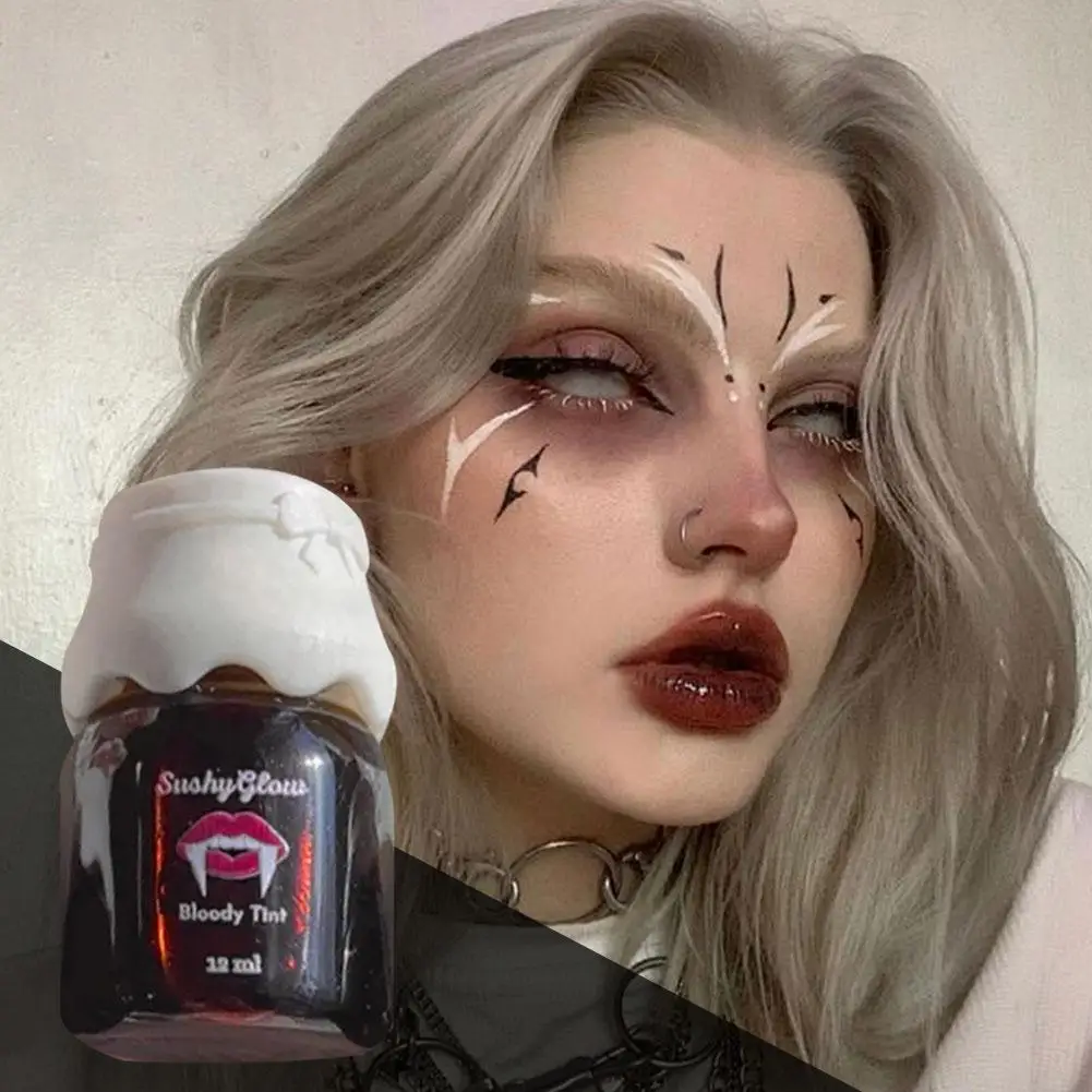 OG Bloody Tint Dark Matte Lip Color مرطب مقاوم للماء يدوم طويلاً، حزمة ألوان شفاه الهالوين المشبعة للغاية #1