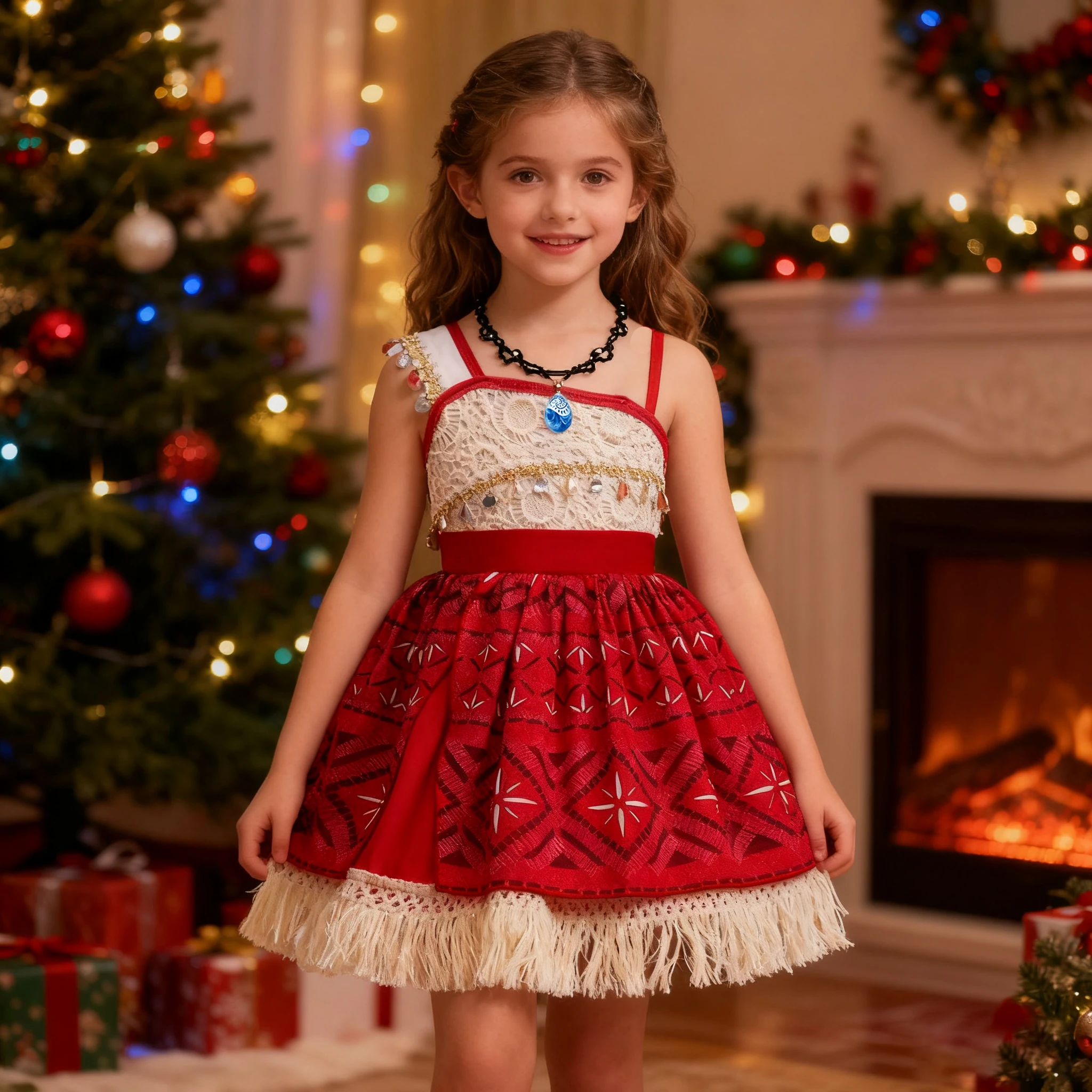 Mädchen Weihnachten und Neujahr Kleidung Vaiana Kleid + Halskette für Kinder Cos Mädchen Prinzessin Kleid Kinder Kostüm Geburtstagsgeschenk
